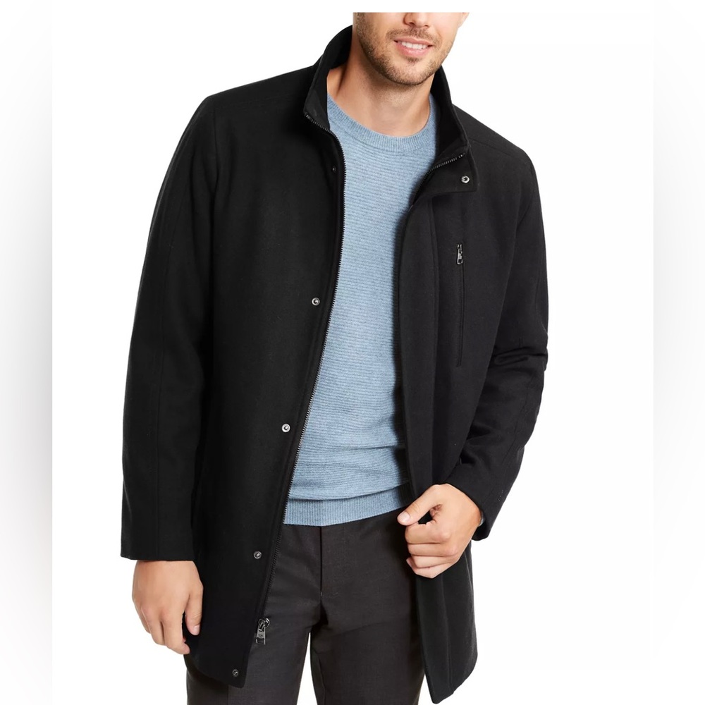 NWT Calvin Klein Men’s Wool Peacoat Black Medium